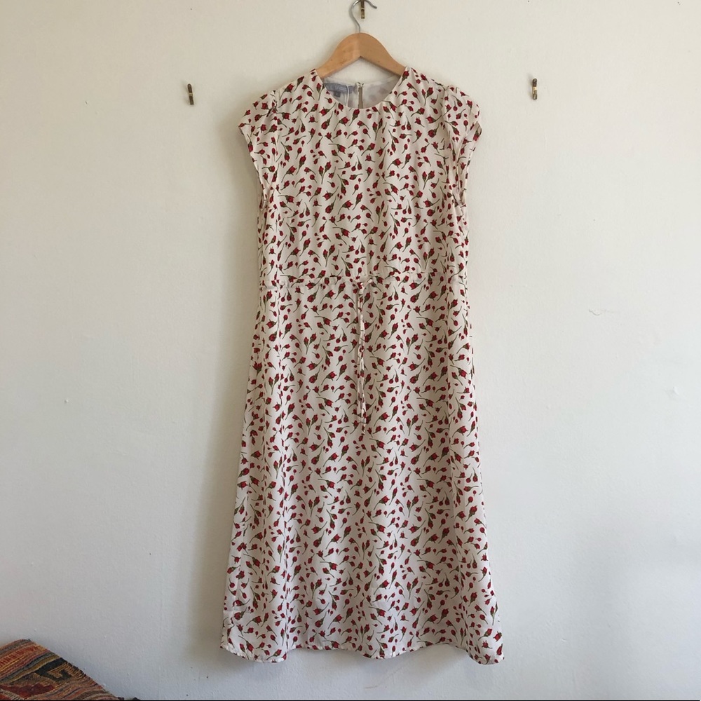 🌹 Rose Print A Line Dress 🌹